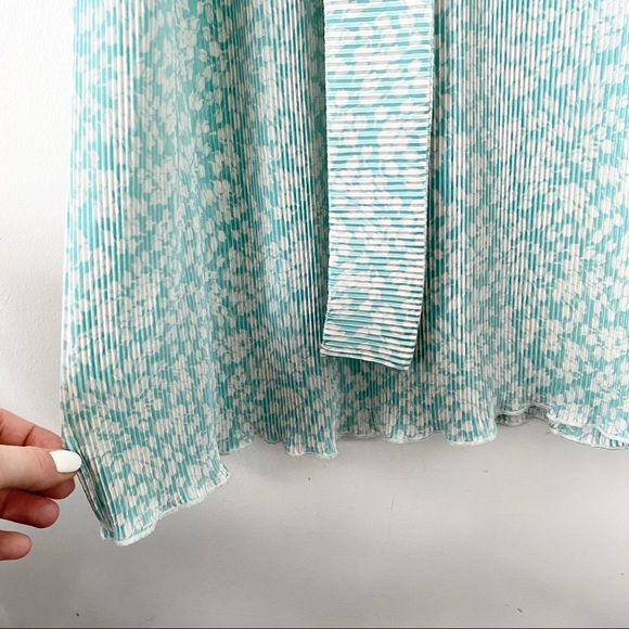 asos teal micro pleat maxi dress - Picture 4 of 6